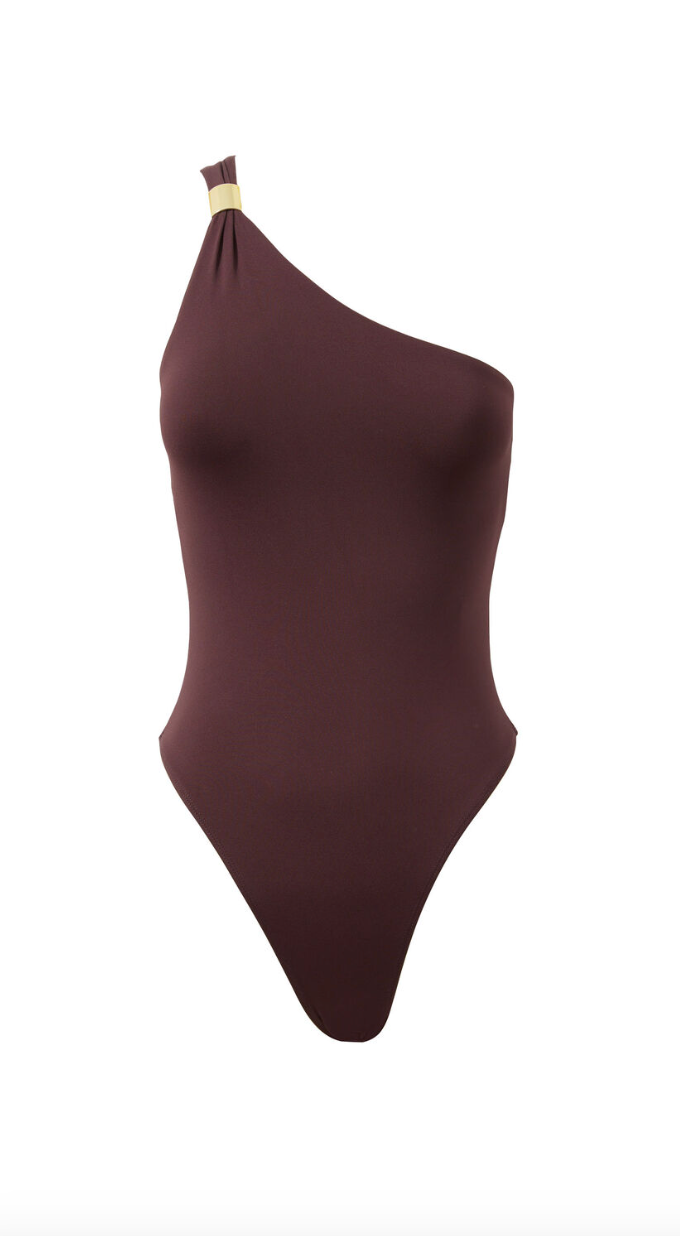 Espresso One Shoulder Bodysuit
